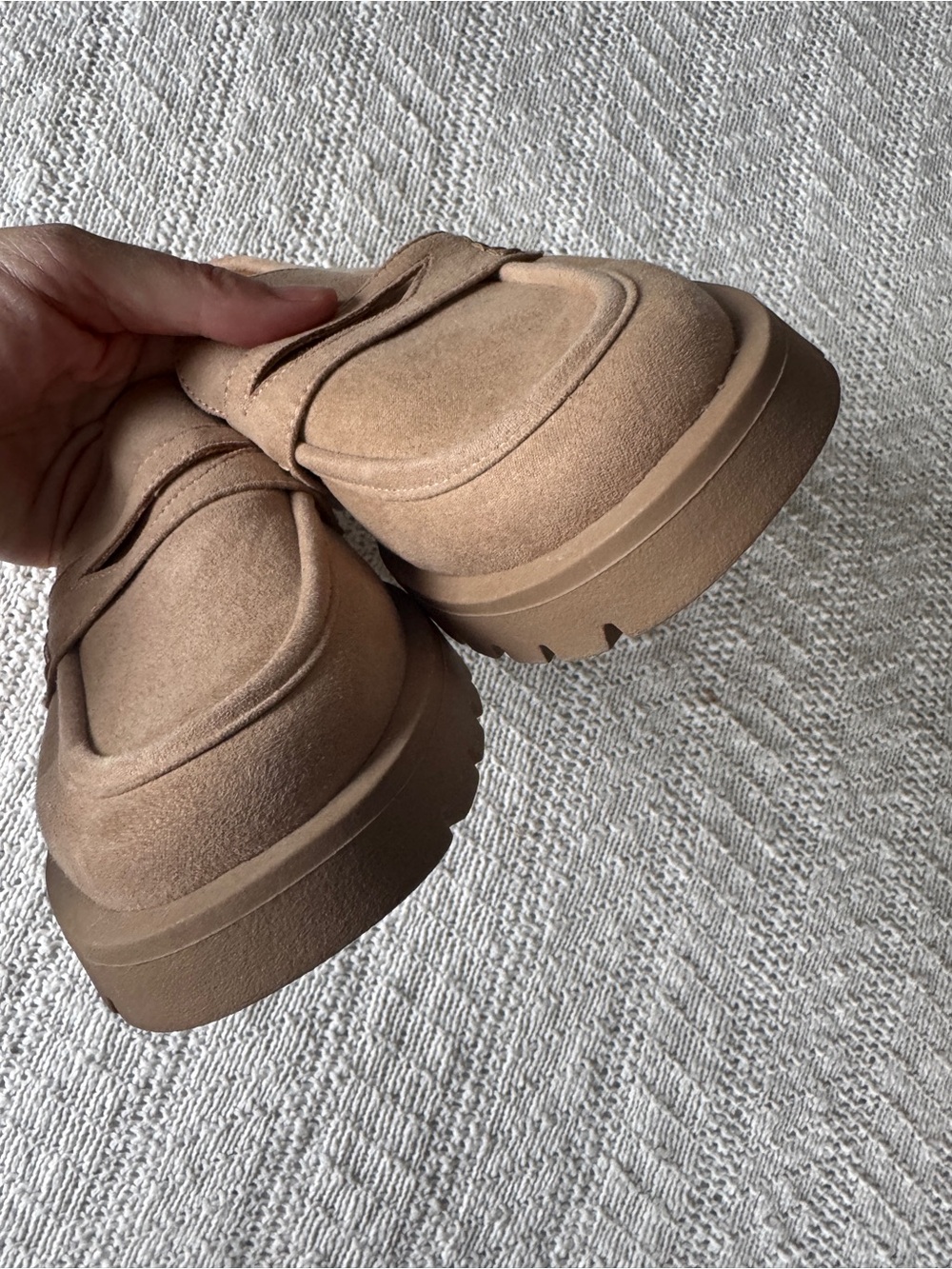 a new day Beige Chunky Lug Sole Loafers 8 NEW without box - Picture 4 of 7